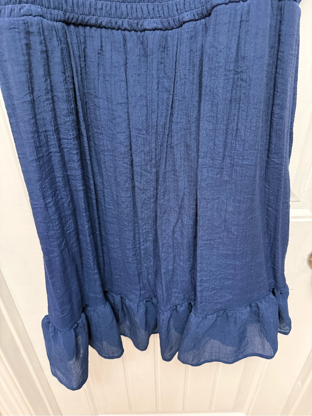AUW Navy Blue Smocked Mini Dress - Picture 11 of 14